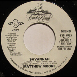 Matthew Moore Savannah USED VINYL 7INCH 45 RPM PROMO STEREO MONO