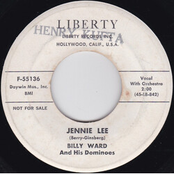 Billy Ward And His Dominoes Jennie Lee / Music, Maestro, Please! USED VINYL 7INCH 45 RPM PROMO