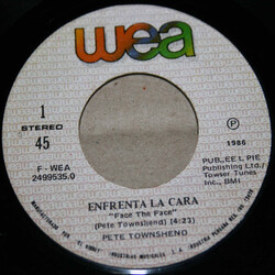 Pete Townshend Enfrenta la Cara = Face The Face USED VINYL 7INCH 45 RPM SINGLE
