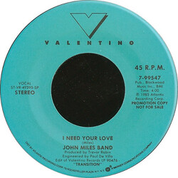 John Miles Band I Need Your Love USED VINYL 7INCH 45 RPM PROMO STEREO