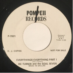Ike Turner / The Soul Seven Everythings Everything Vinyl 7" USED