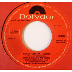 Ginger Baker's Air Force Man Of Constant Sorrow USED VINYL SINGLE 7INCH 45 RPM