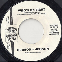 Hudson & Judson Who's On First USED VINYL 7INCH 45 RPM PROMO
