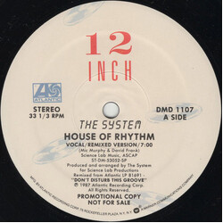 The System House Of Rhythm USED VINYL 12INCH 33 S RPM PROMO