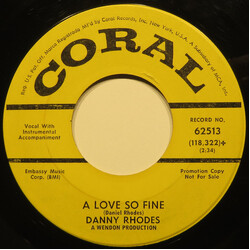 Danny Rhodes (5) Saturday's Child USED VINYL 7INCH 45 RPM PROMO