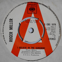Roger Miller I Believe In The Sunshine / Qua La Linta USED VINYL 7INCH 45 RPM PROMO STEREO