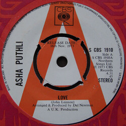 Asha Puthli Love USED VINYL 7INCH 45 RPM SINGLE PROMO