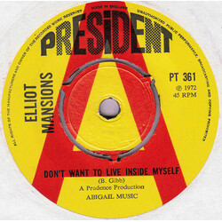 Elliot Mansions Don't Want To Live Inside Myself USED VINYL 7INCH 45 RPM PROMO