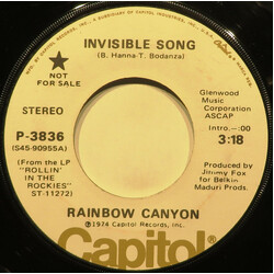 Rainbow Canyon Invisible Song USED VINYL 7INCH 45 RPM PROMO STEREO MONO