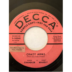 Karen Chandler / Jimmy Wakely Crazy Arms/Tonight You Belong To Me USED VINYL 7INCH 45 RPM SINGLE PROMO