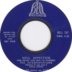 The Interpretations Soul Affection / Snap-Out USED VINYL 7INCH 45 RPM STYRENE MONO