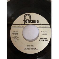 Gloria Lynne Hold It USED VINYL 7INCH 45 RPM SINGLE PROMO MONO