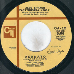 Eumir Deodato Also Sprach Zarathustra (2001) / Spirit Of Summer VINYL 7" USED