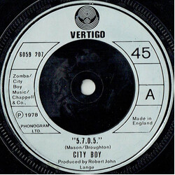 City Boy 5.7.0.5. VINYL 7" USED