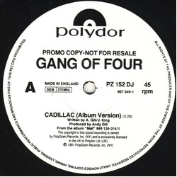 Gang Of Four Cadillac USED VINYL 12INCH SINGLE PROMO
