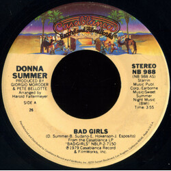Donna Summer Bad Girls USED VINYL 7INCH 45 RPM SINGLE