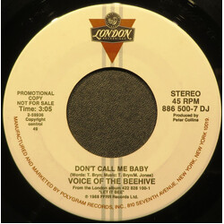 Voice Of The Beehive Don't Call Me Baby USED VINYL 7INCH 45 RPM PROMO