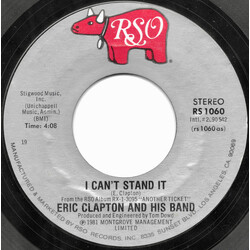 Eric Clapton And His Band I Can't Stand It USED VINYL 7INCH 45 RPM SINGLE STYRENE STEREO