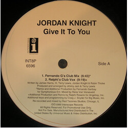 Jordan Knight Give It To You VINYL 12" USED