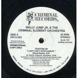 Wally Jump Jr & The Criminal Element Tighten Up (I Just Can't Stop Dancin') USED VINYL 12INCH 45 RPM PROMO