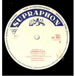 Josef Suk (2) / The Czech Philharmonic Orchestra / Václav Talich Serenade Es Dur Pro Smyčcové Nástroje, Op. 6 Vinyl LP USED