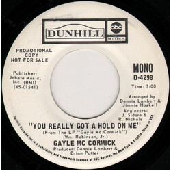 Gayle McCormick You Really Got A Hold On Me USED VINYL 7INCH 45 RPM PROMO STEREO MONO