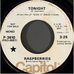 Raspberries Tonight USED VINYL 7INCH 45 RPM SINGLE PROMO STEREO MONO