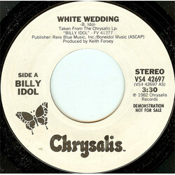 Billy Idol White Wedding USED VINYL 7INCH 45 RPM SINGLE PROMO STYRENE STEREO