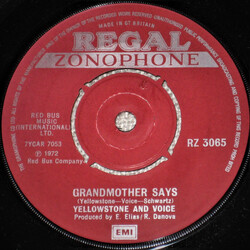 Yellowstone & Voice Grandmother Says USED VINYL 7INCH 45 RPM SINGLE