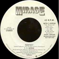 T.S. Monk Fantasy USED VINYL 7INCH 45 RPM PROMO