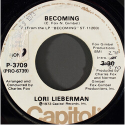 Lori Lieberman Becoming USED VINYL 7INCH 45 RPM PROMO STEREO MONO