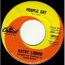 Kathy Linden People Say / There'll Always Be Sadness USED VINYL 7INCH 45 RPM SINGLE