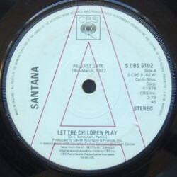 Santana Let The Children Play USED VINYL 7INCH SINGLE 45 RPM PROMO