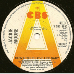 Jackie Moore How's Your Love Life Baby Vinyl 7" USED