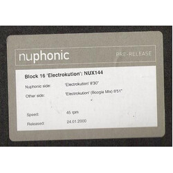 Block 16 Electrokution USED VINYL 12INCH PROMO 45 RPM