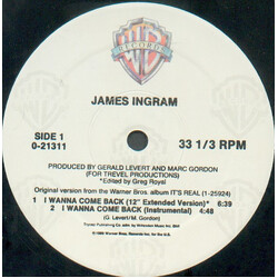 James Ingram I Wanna Come Back USED VINYL 12INCH 33 S RPM MAXI-SINGLE
