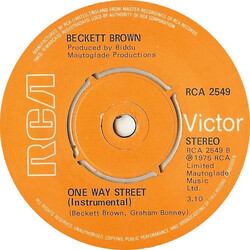 Beckett Brown One Way Street USED VINYL 7INCH 45 RPM SINGLE STEREO