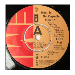 Edith Piaf Non, Je Ne Regrette Rien Vinyl 7" USED