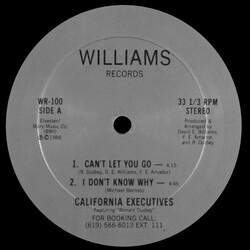 The California Executives Can't Let You Go USED VINYL 12INCH 33 S RPM
