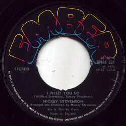 William Stevenson I Need You So / I'm On My Way Back To You USED VINYL 7INCH 45 RPM SINGLE