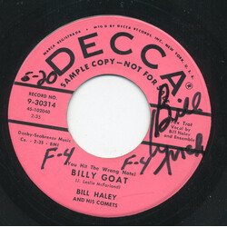 Bill Haley And His Comets (You Hit The Wrong Note) Billy Goat / Rockin' Rollin' Rover USED VINYL 7INCH 45 RPM SINGLE PROMO
