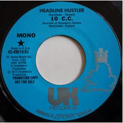 10cc Headline Hustler USED VINYL 7INCH 45 RPM PROMO STYRENE STEREO MONO