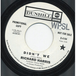Richard Harris Didn't We USED VINYL 7INCH 45 RPM PROMO