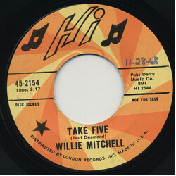 Willie Mitchell Take Five / 30-60-90 USED VINYL 7INCH 45 RPM SINGLE PROMO