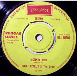 Ken Lazarus And The Crew Monkey Man Vinyl 7" USED