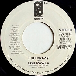 Lou Rawls I Go Crazy USED VINYL 7INCH 45 RPM PROMO STYRENE STEREO