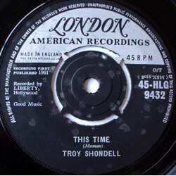 Troy Shondell This Time USED VINYL 7INCH 45 RPM SINGLE