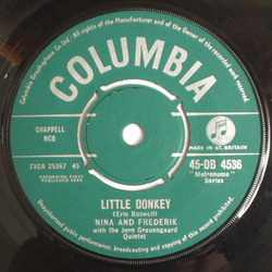 Nina & Frederik / Jørn Grauengaards Kvintet Little Donkey Vinyl 7" USED