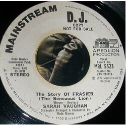 Sarah Vaughan The Story Of Frasier (The Sensuous Lion) USED VINYL 7INCH 45 RPM PROMO