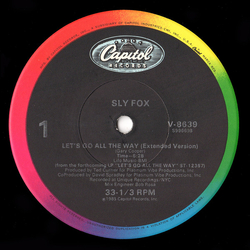 Sly Fox Let's Go All The Way Vinyl 12" USED